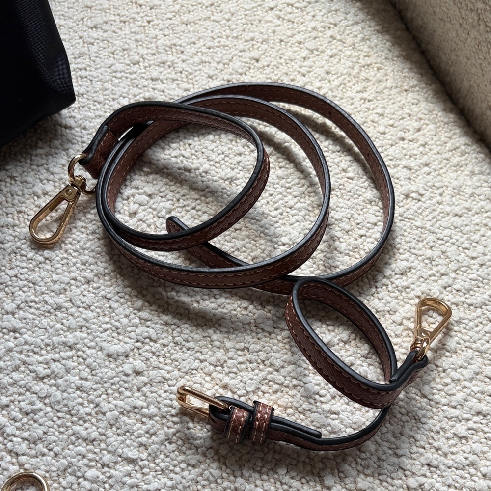 Longchamp Mini Le Pliage  in Black with Brown Trim - Picture 4 of 8
